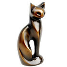 Urna formada gato negro del color, estilo americano material de cobre amarillo del gato del metal único de las urnas proveedor