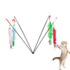 El gato interactivo de la moda juega los juguetes educativos suaves del gato de la cola larga del palillo de las plumas de la felpa proveedor