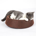 Cargue el logotipo modificado para requisitos particulares material redondo suave del cuero de la PU del color de Brown de la cama del gato 270g proveedor