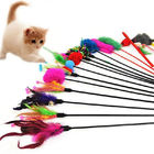 Vara artificial colorida linda de la pluma del juguete del gato, juguete del colector del gato para el gatito proveedor