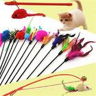 Vara artificial colorida linda de la pluma del juguete del gato, juguete del colector del gato para el gatito proveedor