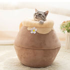Casa al aire libre caliente portátil del gato de la cama suave del animal doméstico de la felpa para el invierno proveedor