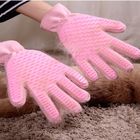 Guante profesional rosado de la limpieza del baño de los guantes de la preparación del animal doméstico para el gato/el perro proveedor