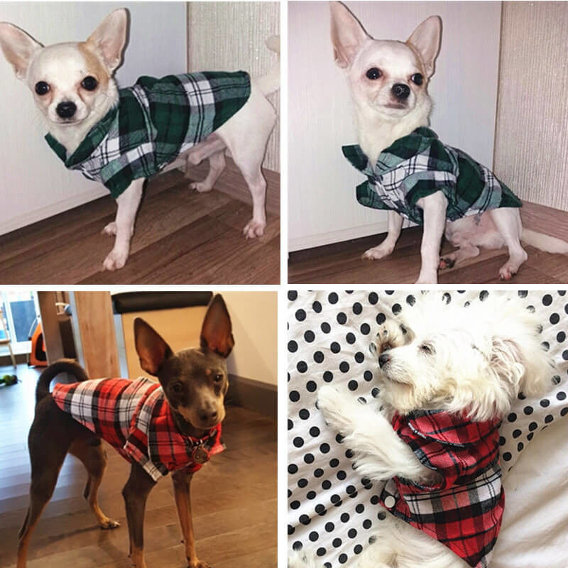Pequeño material de algodón 100% del chaleco del perro del animal doméstico de la ropa de la tela escocesa suave del verano proveedor