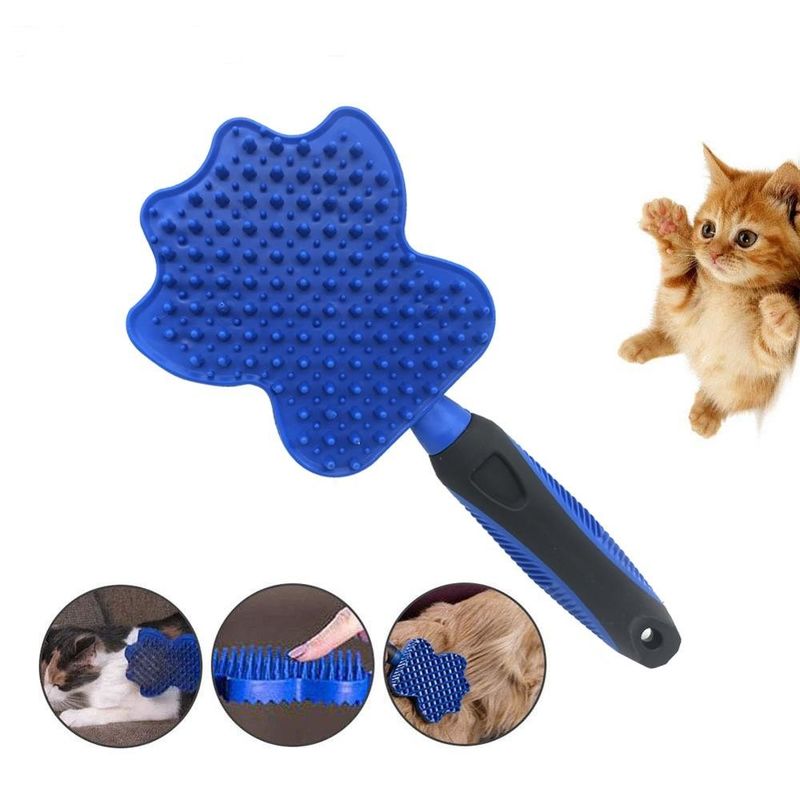 Forma especial azul TPR/PP del peso 167g del cepillo de pelo del animal doméstico del color materiales proveedor